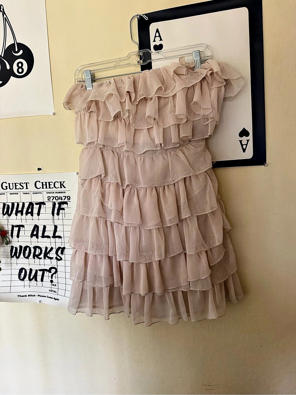 Love Culture Ruffled Mini Dress in Pink Size Medium Like New